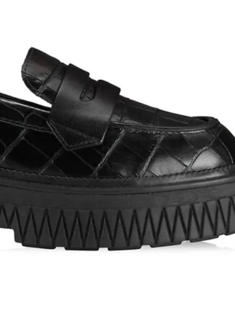 New Schutz Women's Viola Weekend Loafer Black Croc Shoes Slip On S214140027 - Picture 5 of 6